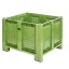 Perforált oldalú 680 l-es box-konténer, 4 lábas
