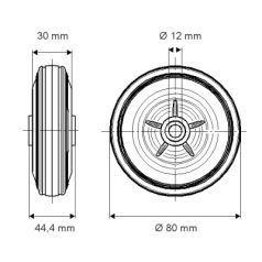 Tömörgumis fémfelnis alapkerék (80)