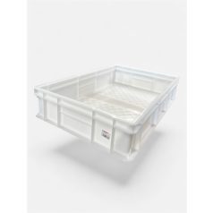   Euro Műanyag Láda 60X40X13 cm, fehér, erősített alj, zárt markolat