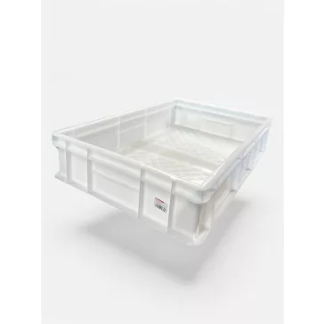   Euro Műanyag Láda 60X40X13 cm, fehér, erősített alj, zárt markolat