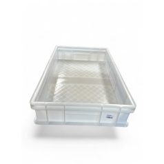   Euro Műanyag Láda 60X40X13 cm, fehér, erősített alj, zárt markolat