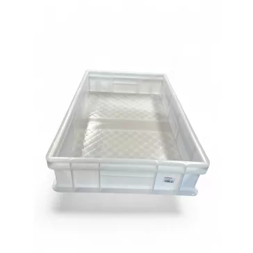   Euro Műanyag Láda 60X40X13 cm, fehér, erősített alj, zárt markolat