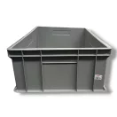 Euro Műanyag Láda 600X400X200 mm, Erősített Zárt Markolat, Szürke