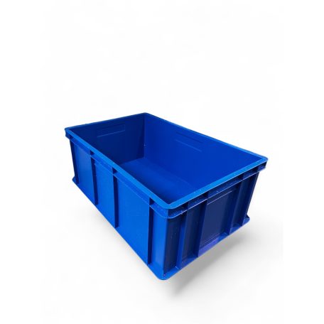 Euro Műanyag Láda 60X40X24 cm, kék, erősített alj, zárt markolat