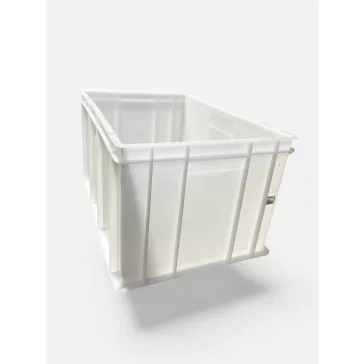   Euro Műanyag Láda 60X40X32 cm, fehér, erősített alj, zárt markolat, HDPE