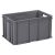 Euro Műanyag Láda 600X400X320 mm, szürke, erősített alj, nyitott markolat