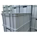 Euro Műanyag Láda 600X400X320 mm, szürke, erősített alj, nyitott markolat
