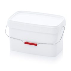   Vödör Fedéllel Négyszögletes, Fém kengyel fogantyúval 12,8l