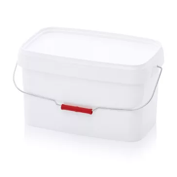   Vödör Fedéllel Négyszögletes, Fém kengyel fogantyúval 12,8l