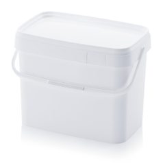 Vödör Fedéllel Négyszögletes, Műanyag fül 16,6l