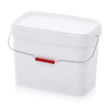   Vödör Fedéllel Négyszögletes, Fém kengyel fogantyúval 16,6l