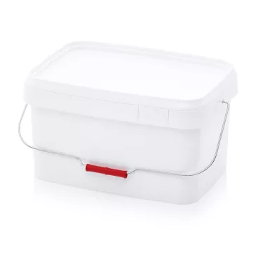   Vödör Fedéllel Négyszögletes, Fém kengyel fogantyúval 17l