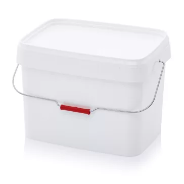   Vödör Fedéllel Négyszögletes, Fém kengyel fogantyúval 22l