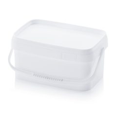 Vödör Fedéllel Négyszögletes, Műanyag fül 3,2l