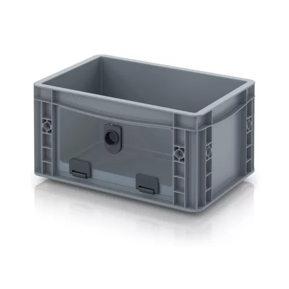 Nyitott tárolódoboz Euro formátumban akrilüveg figyelőablakkal EG SKL 32/17 HG