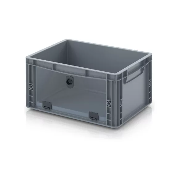 Nyitott tárolódoboz Euro formátumban akrilüveg figyelőablakkal EG SKL 43/22 HG