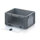 Nyitott tárolódoboz Euro formátumban akrilüveg figyelőablakkal EG SKL 43/22 HG
