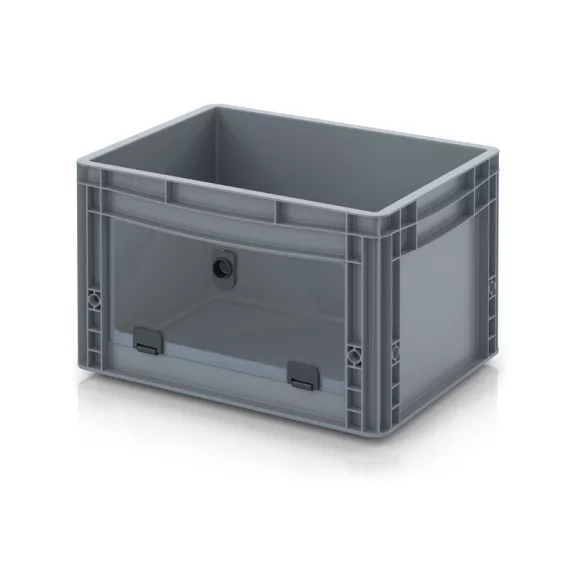 Nyitott tárolódoboz Euro formátumban akrilüveg figyelőablakkal EG SKL 43/27 HG