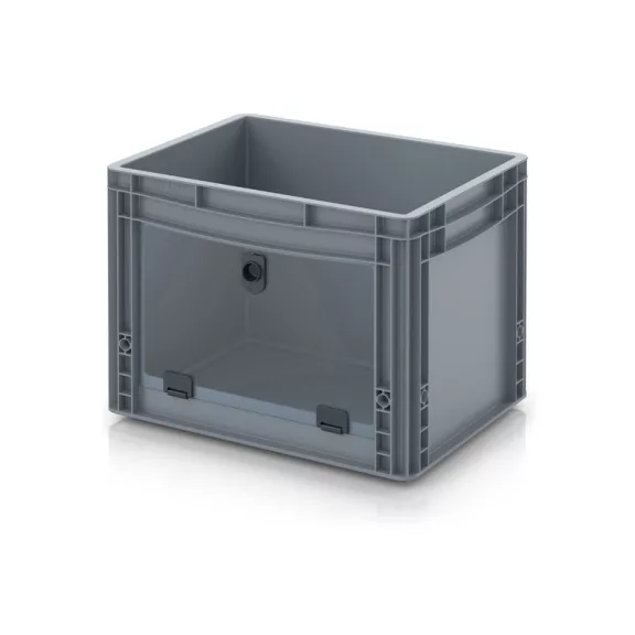 Nyitott tárolódoboz Euro formátumban akrilüveg figyelőablakkal EG SKL 43/32 HG