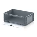 Nyitott tárolódoboz Euro formátumban akrilüveg figyelőablakkal EG SKL 64/22 HG