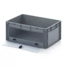 Nyitott tárolódoboz Euro formátumban akrilüveg figyelőablakkal EG SKL 64/27 HG