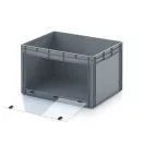 Nyitott tárolódoboz Euro formátumban akrilüveg figyelőablakkal EG SKL 86/52 HG