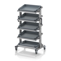   Rendszerkocsi 60 x 40 Euro ládához, magasság 134 cm, dönthető EG SWN 134 6475