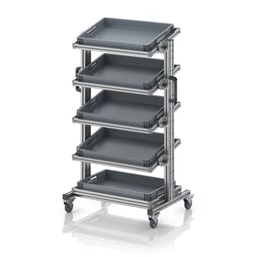   Rendszerkocsi 60 x 40 Euro ládához, magasság 134 cm, dönthető EG SWN 134 6475
