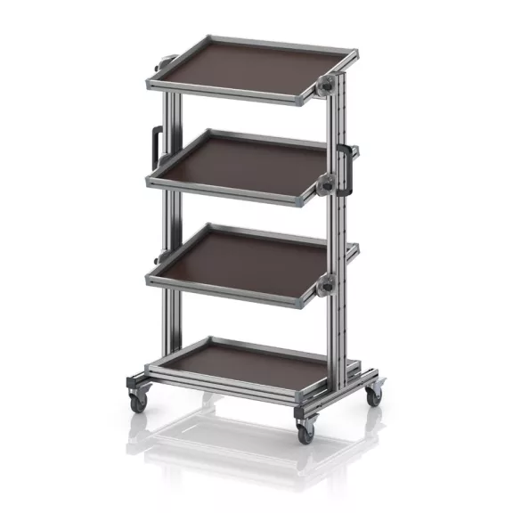 Rendszerkocsi 60 x 40 Euro ládához, magasság 134 cm, dönthető EG SWN 134 64 U