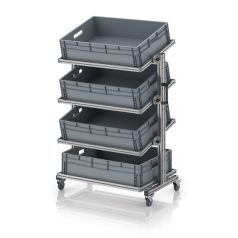   Rendszerkocsi 80 x 60 Euro ládához, magasság 134 cm, dönthető EG SWN 134 8622