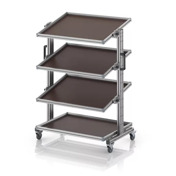 Rendszerkocsi 80 x 60 Euro ládához, magasság 134 cm, dönthető EG SWN 134 86 U