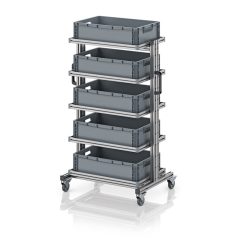   Rendszerkocsi 60 x 40 Euro ládához, magasság 134 cm, kihúzható sín nélkül EG SW 134-1 6417