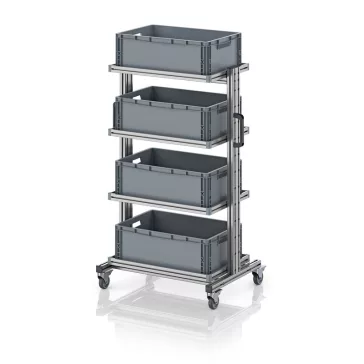   Rendszerkocsi 60 x 40 Euro ládához, magasság 134 cm, kihúzható sín nélkül EG SW 134-1 6422