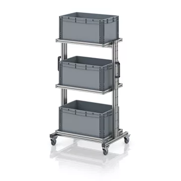   Rendszerkocsi 60 x 40 Euro ládához, magasság 134 cm, kihúzható sín nélkül EG SW 134-1 6432