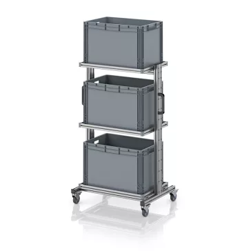   Rendszerkocsi 60 x 40 Euro ládához, magasság 134 cm, kihúzható sín nélkül EG SW 134-1 6442