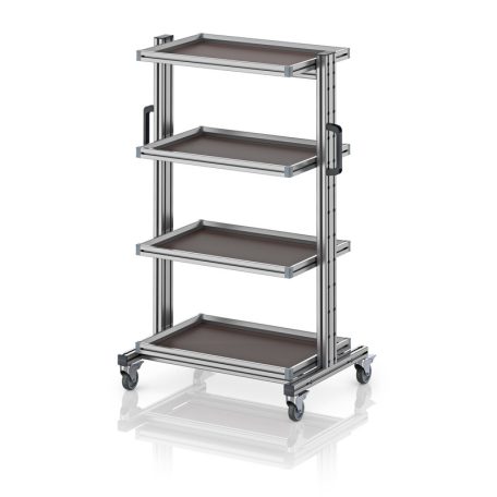 Rendszerkocsi 60 x 40 Euro ládához, magasság 134 cm, kihúzható sín nélkül EG SW 134-1 64 U