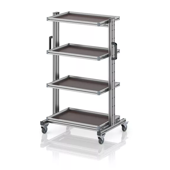 Rendszerkocsi 60 x 40 Euro ládához, magasság 134 cm, kihúzható sín nélkül EG SW 134-1 64 U