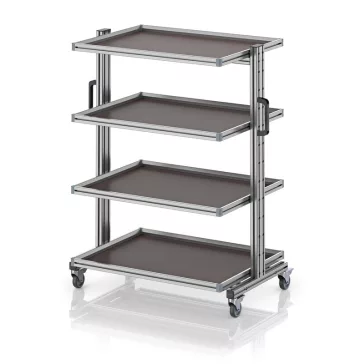   Rendszerkocsi 80 x 60 Euro ládához, magasság 134 cm, kihúzható sín nélkül EG SW 134-1 86 U