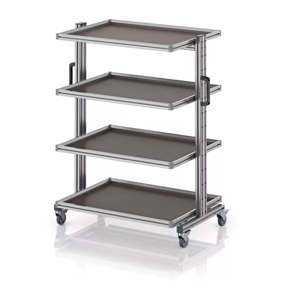 Rendszerkocsi 80 x 60 Euro ládához, magasság 134 cm, kihúzható sín nélkül EG SW 134-1 86 U