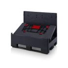 Összecsukható ESD Bigbox 4 Rakodónyílással, 3 Hosszanti talppal, ESD KLK 1208K