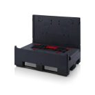 Összecsukható ESD Bigbox 4 Rakodónyílással, 3 Hosszanti talppal, ESD KLK 1208K