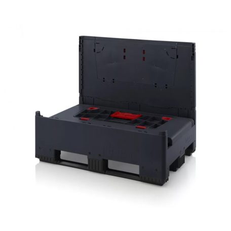 Összecsukható ESD Bigbox 4 Rakodónyílással, 3 Hosszanti talppal, ESD KLK 1208K