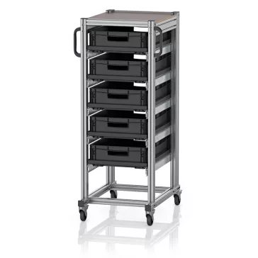   ESD Rendszerkocsi Euro Tárolóládahoz 60 x 40 Magasság 134 cm ESD SE 134 6412.2
