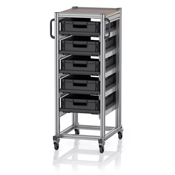 ESD Rendszerkocsi Euro Tárolóládahoz 60 x 40 Magasság 134 cm ESD SE 134 6412.2