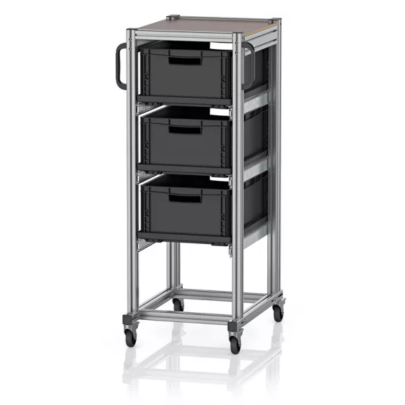 ESD Rendszerkocsi Euro Tárolóládahoz 60 x 40 Magasság 134 cm ESD SE 134 6422.2