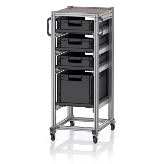ESD Rendszerkocsi Euro Tárolóládahoz 60 x 40 Magasság 134 cm ESD SE 134 6432.2