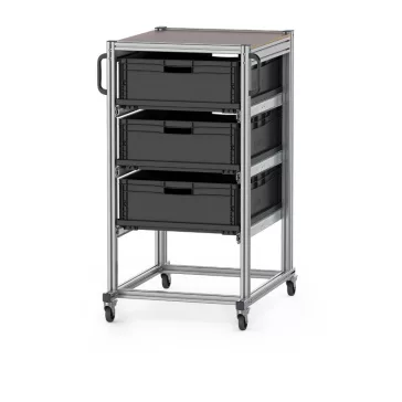  ESD Rendszerkocsi Euro Tárolóládahoz 80 x 60 Magasság 134 cm ESD SE 134 8622