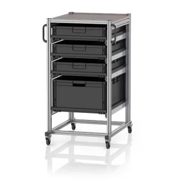   ESD Rendszerkocsi Euro Tárolóládahoz 80 x 60 Magasság 134 cm ESD SE 134 863212