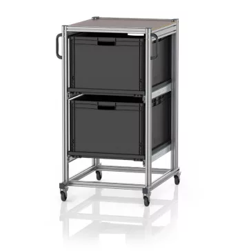   ESD Rendszerkocsi Euro Tárolóládahoz 80 x 60 Magasság 134 cm ESD SE 134 8642
