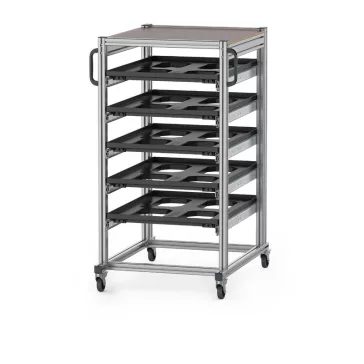   ESD Rendszerkocsi Euro Tárolóládahoz 80 x 60 Magasság 134 cm ESD SE 134 86 U